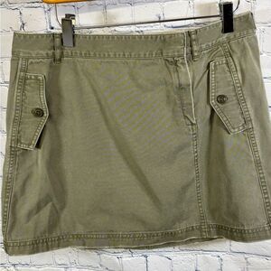 J Crew Olive Khaki Vacation Preppy Collegiate Casual Classic Mini Skirt 10